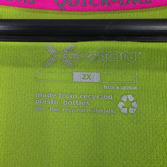 Womens Xersion Green Shirt V Neck Short Sleeve 100% Polyester Size 2X - Picture 4 of 10